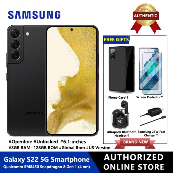 Open Box Samsung Galaxy S22 5G SM-S901U1 256GB Black (US Model ... Shop Samsung Galaxy S22 5G Unlocked Smartphone