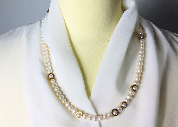 Modern and Classic Pearl Necklace. Freshwater Pearls Combined - Etsy Shop Pearl Necklace For Women Classic Design