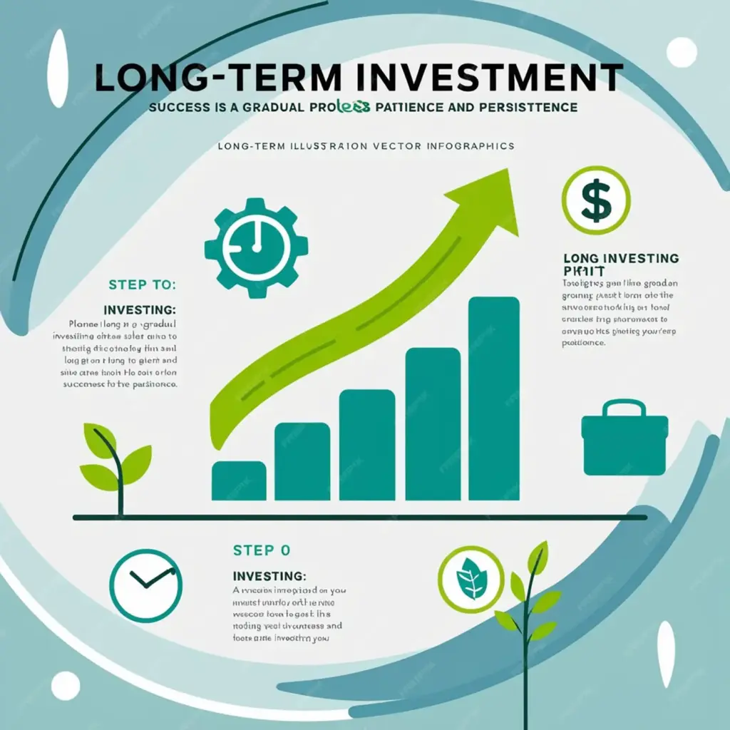Illustration infographic long term investment time investing success