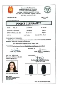 Police Clearance Sample – Format and Example 2026