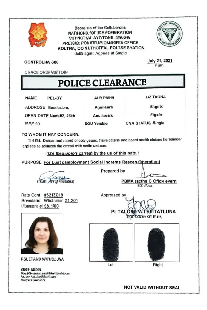 Police Clearance Sample – Format and Example 2026
