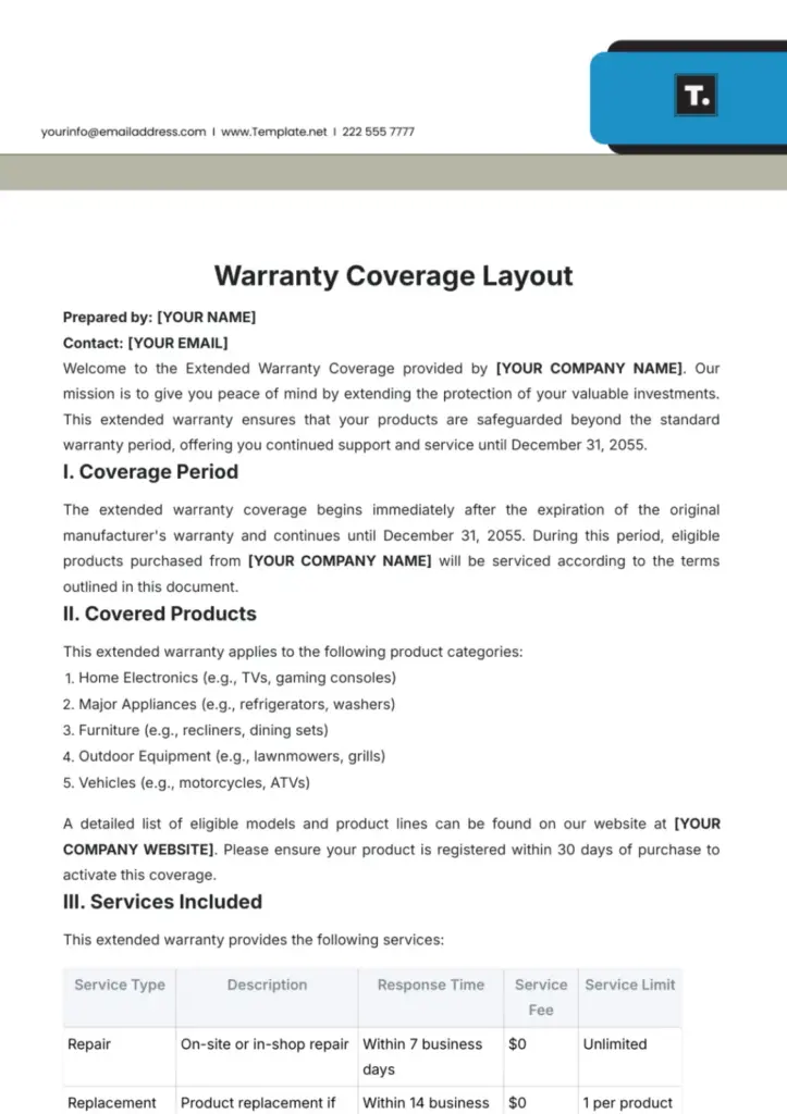 Warranty Coverage Guide Lines